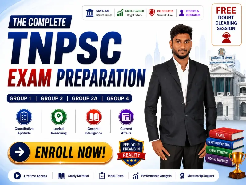 TNPSC Exam - Group 1, Group 2, Group 2A, Group 4 (Full Aptitude)